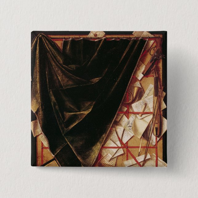 Trompe l'Oeil 2 Inch Square Button (Front)