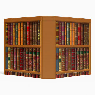 Trompe l'oeil of a library of classical books binder
