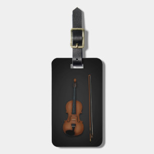 Trompe L'oeil Violin & Bow Musical Instrument Case Luggage Tag
