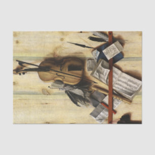 Trompe l'oeil with Violin, Music Book and Recorder Tissue Paper