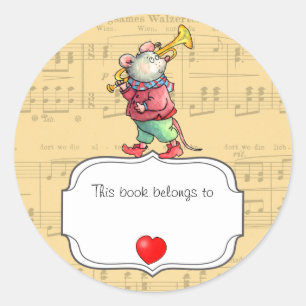 Trompette Souris Ce Livre Appartient À Nom Sticker