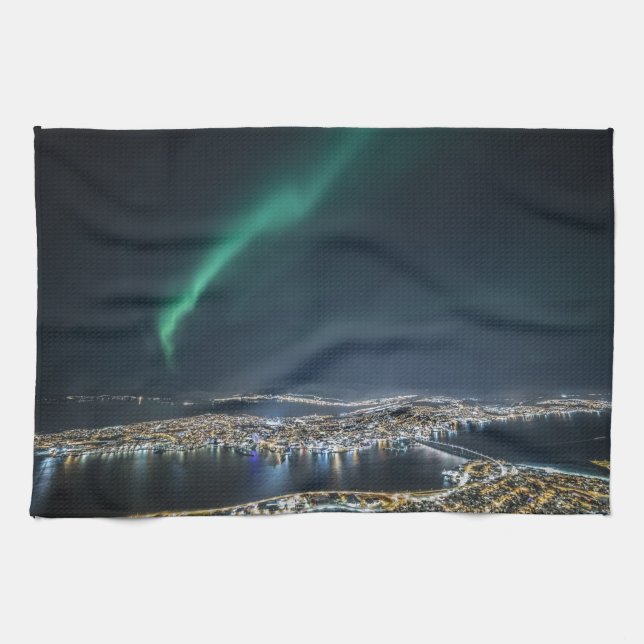 Tromso Northern Light Kitchen Towel (Horizontal)