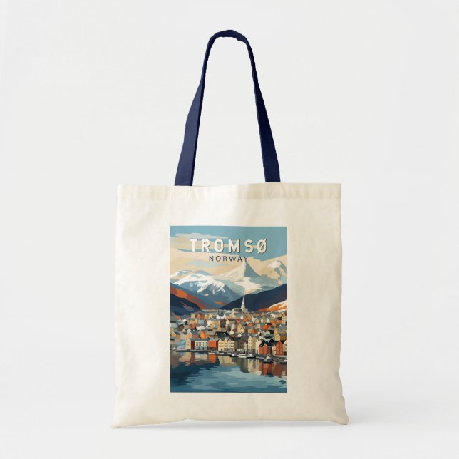 Tromso Norway Travel Art Vintage Tote Bag (Front)