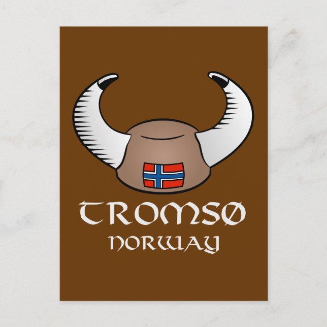 Tromso Norway Viking Hat Postcard (Front)