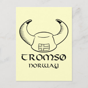 Tromso Norway Viking Hat Postcard