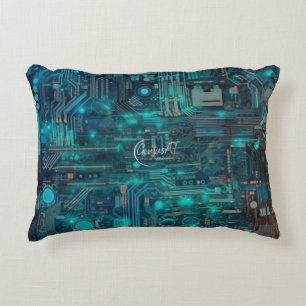 Tron Circuit Board Polyester Accent Pillow 16"x12"
