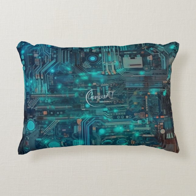 Tron Circuit Board Polyester Accent Pillow 16"x12" (Front)