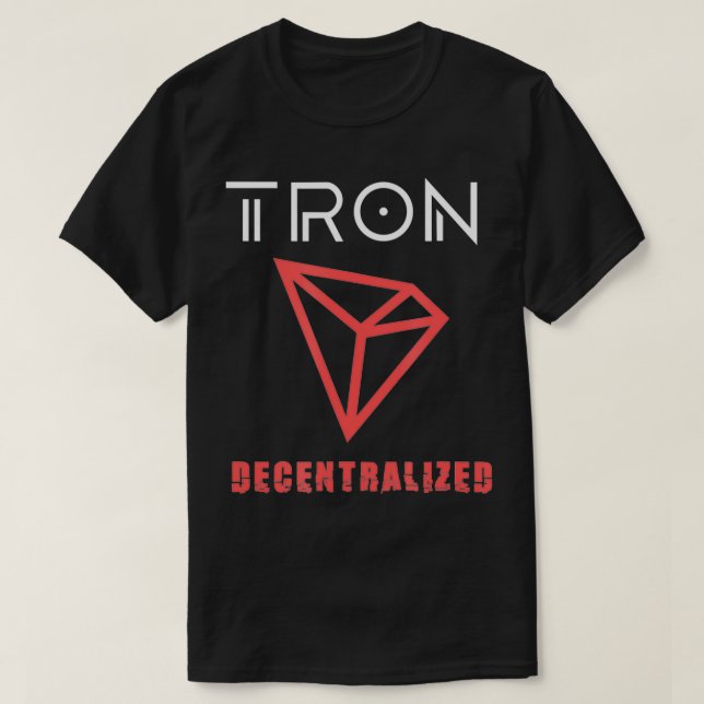 TRON Crypto Decentralized Blockchain TRX Cryptocur T-Shirt (Design Front)