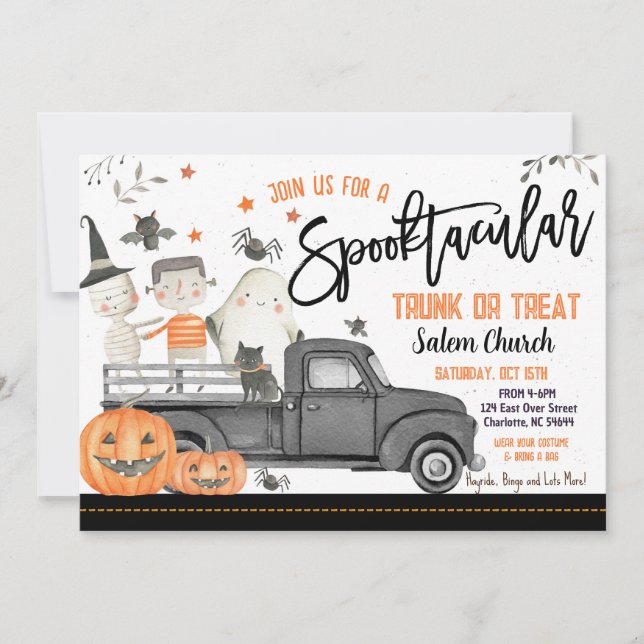 Tronc d'Halloween ou invitation à traiter (Devant)