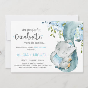 Tronc éléphant & bébé, invitation baby shower, esp