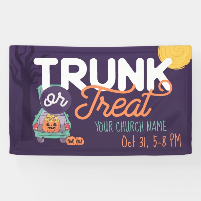 Tronc mignon ou traiter bannière Halloween personn (Horizontal)