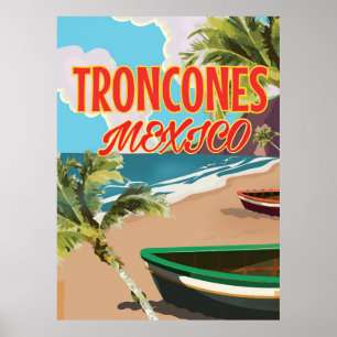 Troncones Beach Mexico travel poster