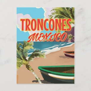 Troncones Beach Mexico travel poster Postcard