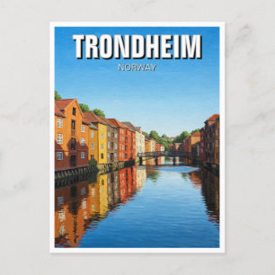 Trondheim Bakklandet Norway Travel Postcard
