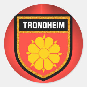 Trondheim  Flag Classic Round Sticker