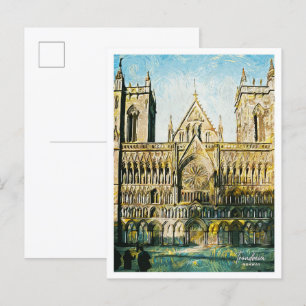 Trondheim Norway Beautiful Oil Painting City Postcard