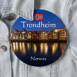 Trondheim Norway Souvenir 6 Inch Round Button