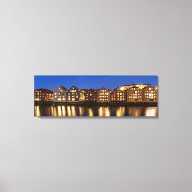 Trondheim Norway Storehouses Canvas Print (Front)