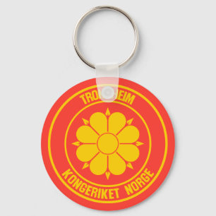 Trondheim Round Emblem Keychain