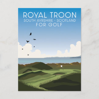 Troon South Ayrshire Scotland Golf Invitation Postcard