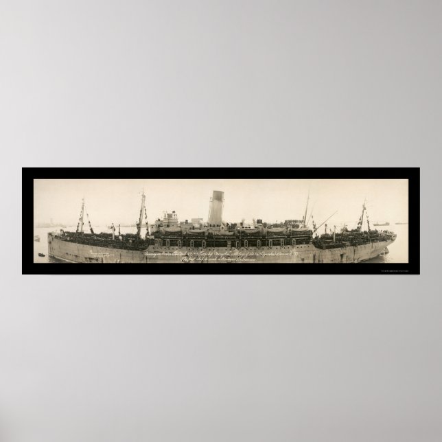 Troop Ship Mongolia Photo 1919 Poster (Front)