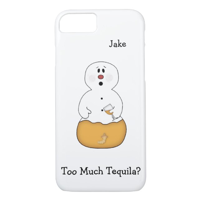 Trop de Tequila Snowman iPhone 7 Coque (Dos)