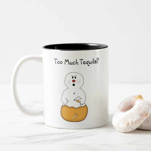 Trop de tequila Snowman Mug (Avec donut)