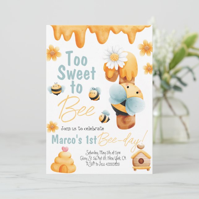 Trop doux pour être un garçon Invitation d'anniver (Debout devant)