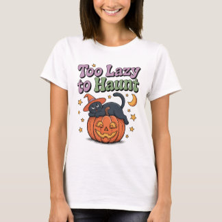 Trop lazy pour Haunt T-Shirt - Kawaii Chat sur Cit