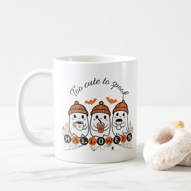 Trop mignon pour parler Mug des fantômes d'Hallowe (Avec donut)
