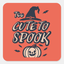 Trop Mignonne Pour Parler ! Sticker Carré Hallowee