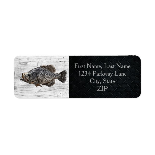 Trophée Crappie Pêche Retour Adresse Étiquettes (Devant)
