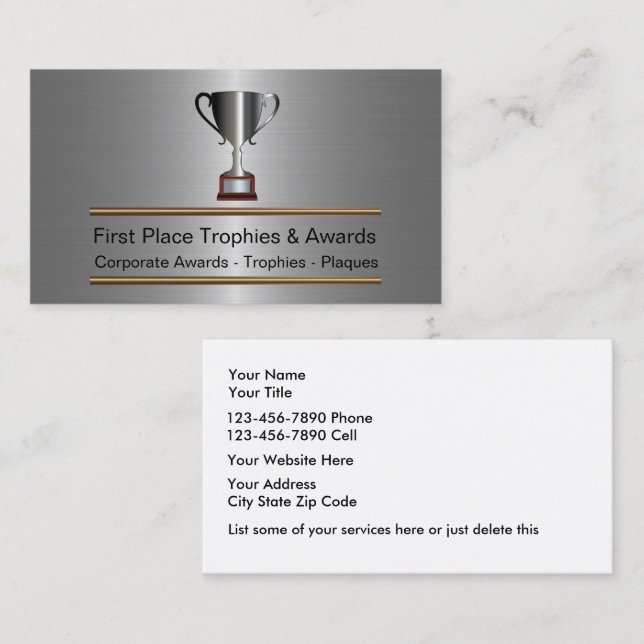 Trophée Et Prix Cartes de visite (Devant / Derrière)