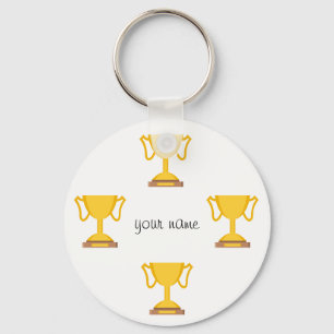 Trophy  and '' Your Name Here " Keychain