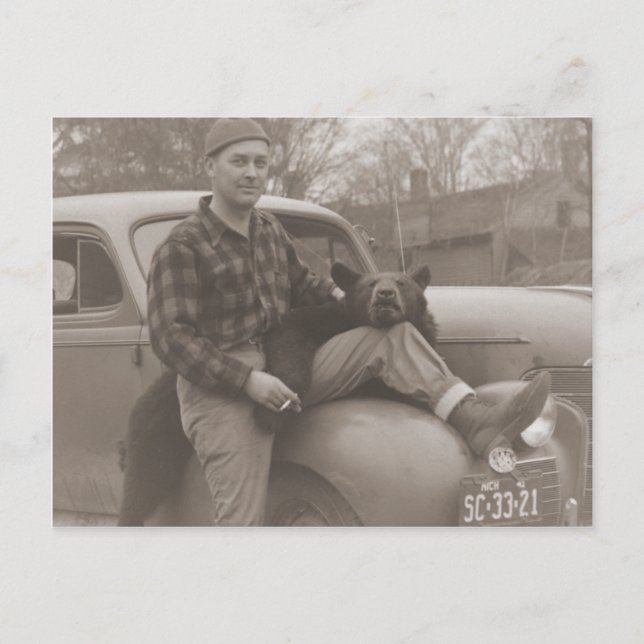 Trophy Bear Hunter Postcard (Front)