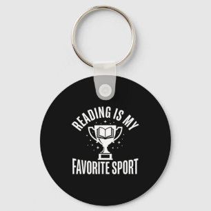 Trophy books cute men women kids reading  keychain