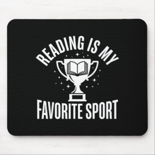 Trophy books cute men women kids reading mouse pad