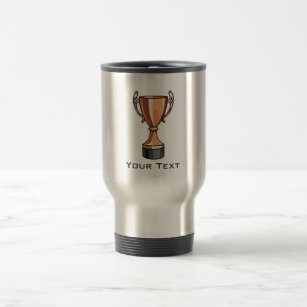 Trophy; Brushed Metal-look Travel Mug
