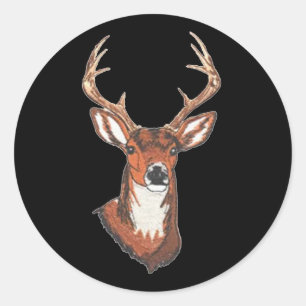 Trophy Buck Rack Mount Classic Round Sticker