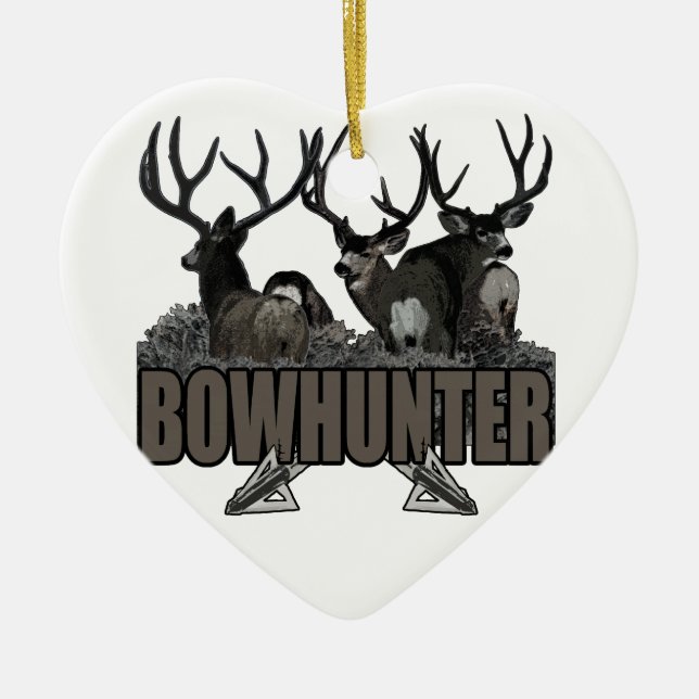 Trophy Bucks Bowhunter Ceramic Ornament (Front)