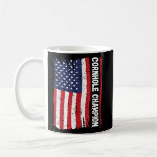 Trophy Champion Fun Bean Bag Cornhole Player Flag Coffee Mug