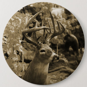 Trophy Deer 6 Inch Round Button