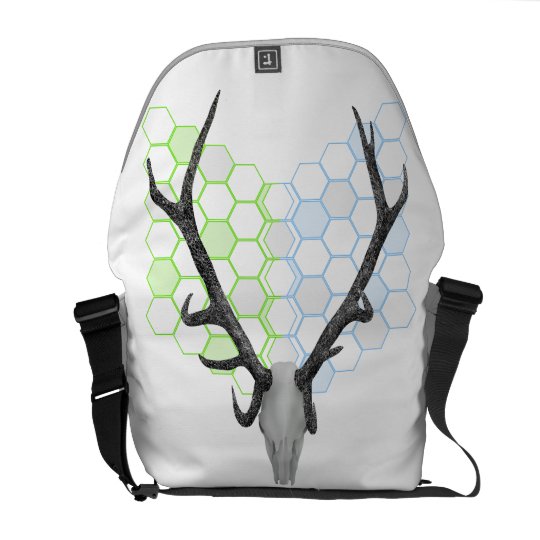 Trophy Deer antlers geometric pattern Courier Bag