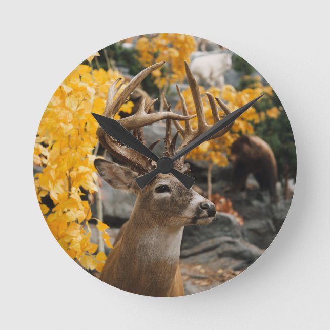 Trophy Deer Round Clock (Front)