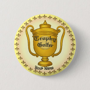 Trophy Golfer golf 2 Inch Round Button