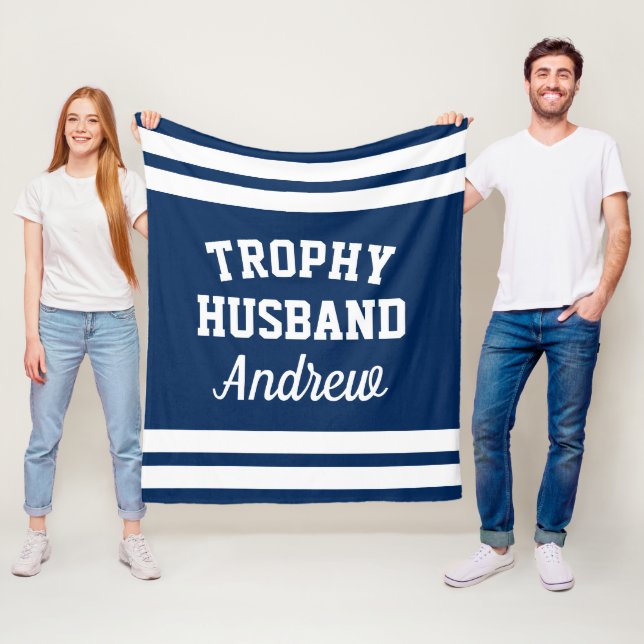TROPHY HUSBAND funny fleece blanket for men (In Situ)