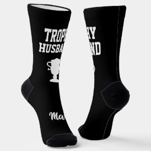 Trophy Husband gift socks with custom name
