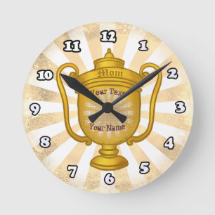 Trophy Mom Round Clock
