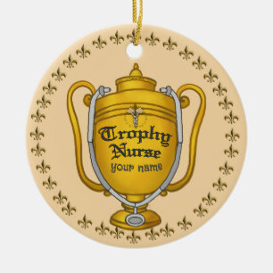 Trophy nurse ceramic ornament
