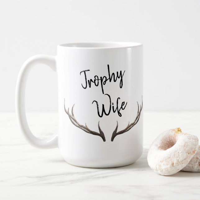 Trophy Wife Horns fun Coffee Mug (With Donut)
